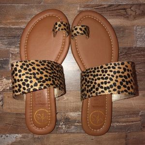 Speckled Dalmatian Print Sandals